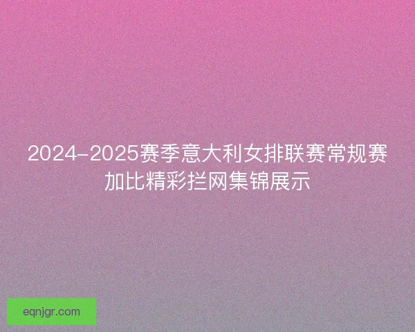 2024-2025赛季意大利女排联赛常规赛加比精彩拦网集锦展示