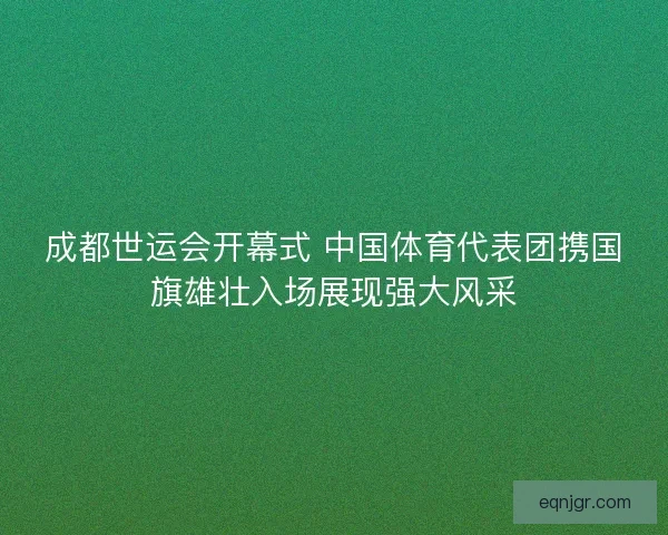 成都世运会开幕式 中国体育代表团携国旗雄壮入场展现强大风采