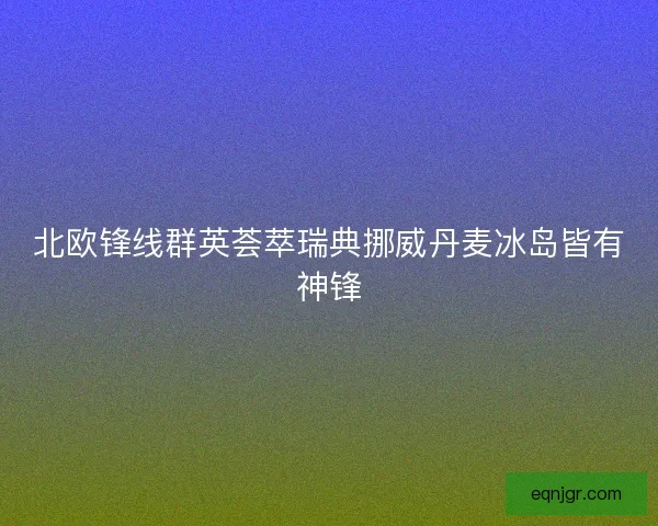 北欧锋线群英荟萃瑞典挪威丹麦冰岛皆有神锋